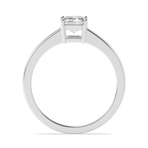 4 Prong Emerald Contemporary Naturally Mined Diamond Engagement Rings