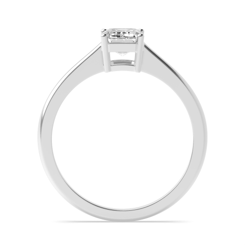 4 Prong Emerald Taper shoulder Naturally Mined Diamond Engagement Rings