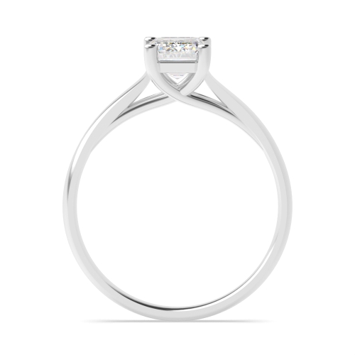 4 Prong Emerald Platinum High set broad shoulder Engagement Rings