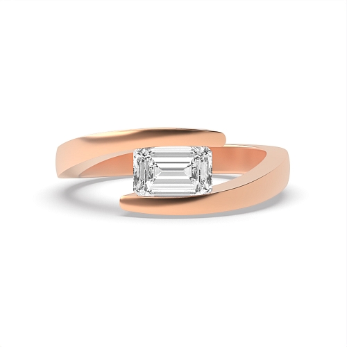 Channel Setting Rose Gold Modern Engagement Rings