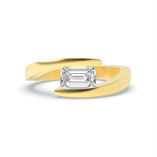 Channel Setting Yellow Gold Modern Engagement Rings
