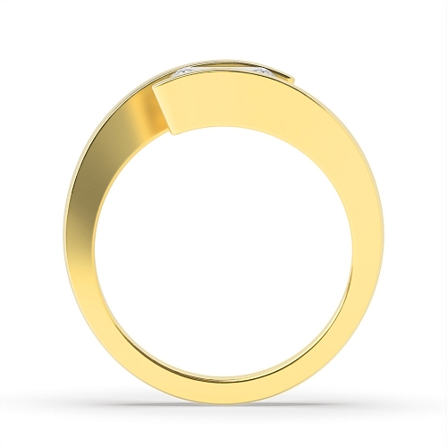 Channel Setting Yellow Gold Modern Engagement Rings