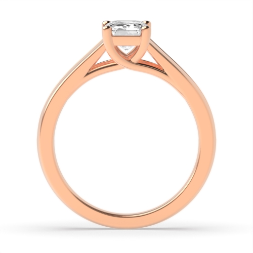 4 Prong Emerald Rose Gold Split sholder Engagement Rings