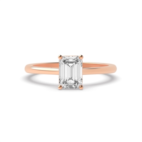 4 Prong Emerald Rose Gold Shoulder with gallary Engagement Rings