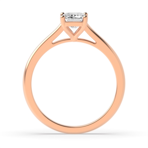 4 Prong Emerald Rose Gold Shoulder with gallary Engagement Rings