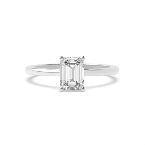 4 Prong Emerald Shoulder with gallary Naturally Mined Diamond Engagement Rings