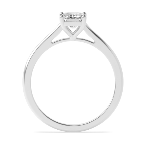 4 Prong Emerald Shoulder with gallary Naturally Mined Diamond Engagement Rings