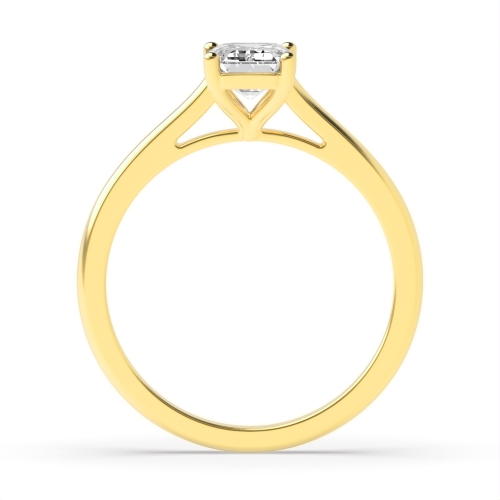 4 Prong Emerald Yellow Gold Shoulder with gallary Engagement Rings