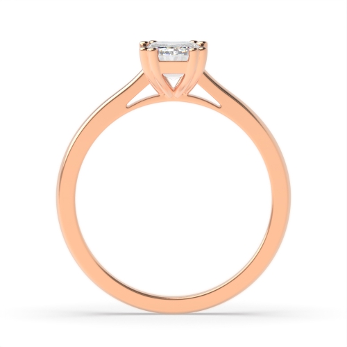 4 Prong Emerald Rose Gold Twin claws Engagement Rings
