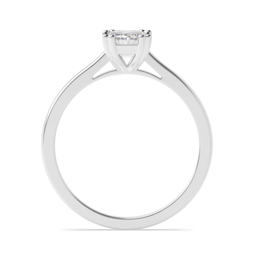 4 Prong Emerald Platinum Twin claws Engagement Rings