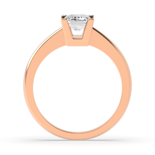 4 Prong Emerald Rose Gold Open basket set Engagement Rings