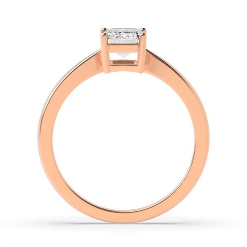 4 Prong Emerald Rose Gold Basket set Engagement Rings