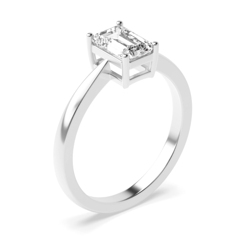 4 Prong Emerald Basket set Naturally Mined Diamond Engagement Rings