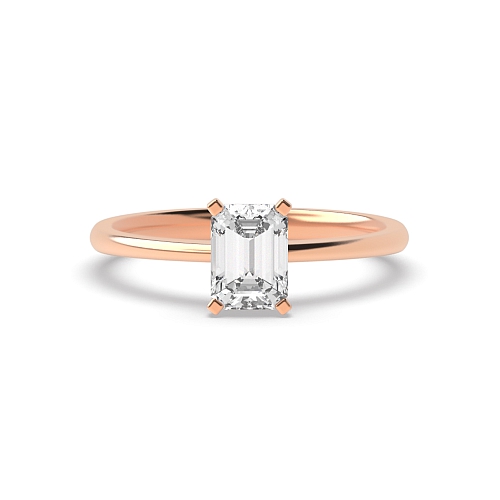 4 Prong Emerald Rose Gold Tulip Engagement Rings