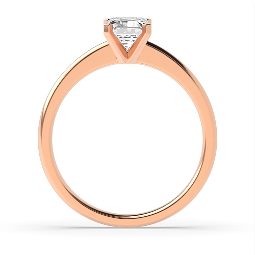 4 Prong Emerald Rose Gold Tulip Engagement Rings