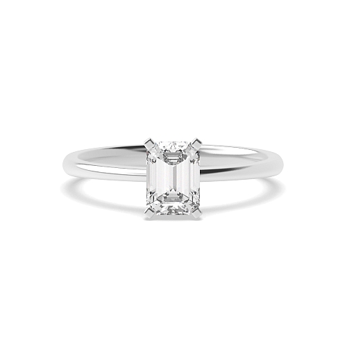 4 Prong Emerald Tulip Moissanite Engagement Rings