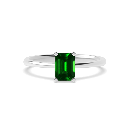 4 Prong Tulip Emerald Engagement Rings