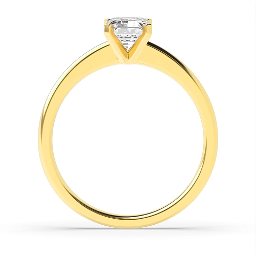 4 Prong Emerald Yellow Gold Tulip Engagement Rings