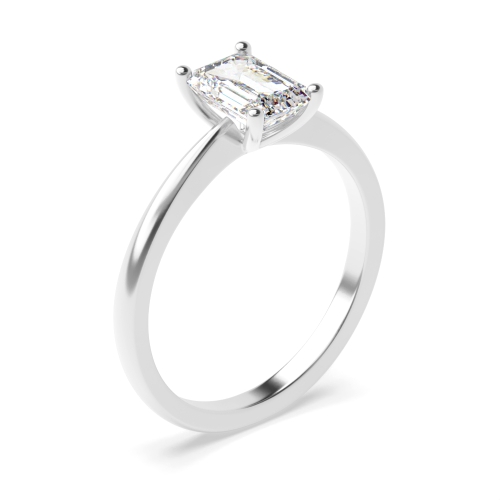 Buy Emerald Shoulder Gallery Solitaire Engagement Ring - Abelini