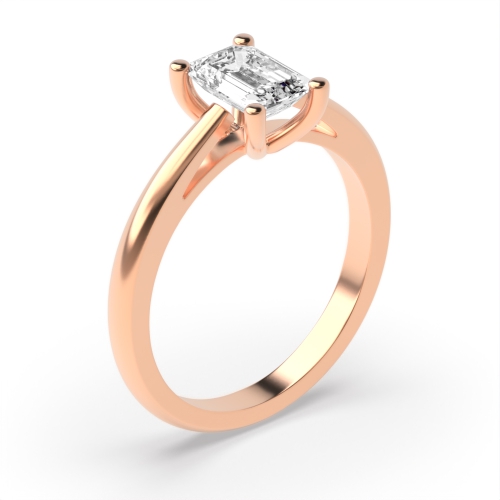 4 Prong Emerald Rose Gold Gallary shoulder Engagement Rings