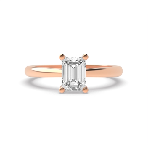 4 Prong Emerald Rose Gold Gallary shoulder Engagement Rings