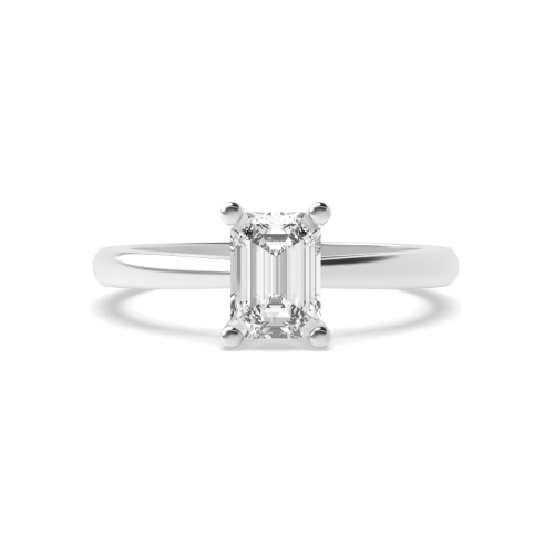 4 Prong Emerald Gallary shoulder Naturally Mined Diamond Engagement Rings
