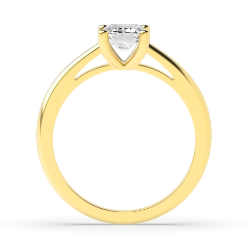 4 Prong Emerald Yellow Gold Gallary shoulder Engagement Rings