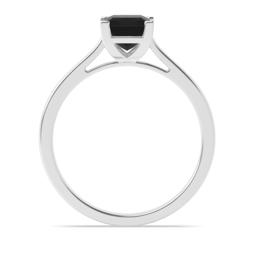 4 Prong Princess Corner box claw Black Diamond Solitaire Engagement Rings