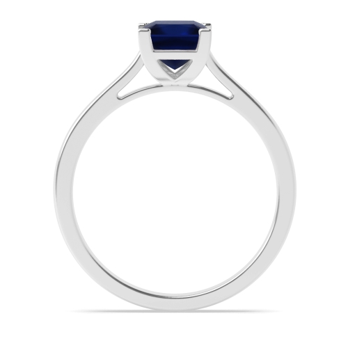 4 Prong Princess Corner box claw Blue Sapphire Engagement Rings