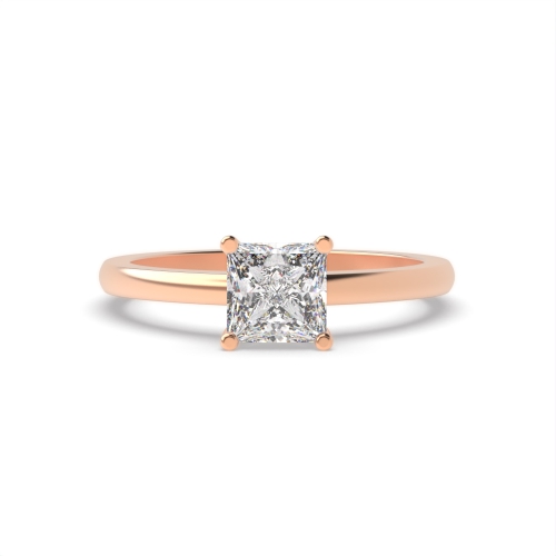 4 Prong Princess Rose Gold Open setting Engagement Rings