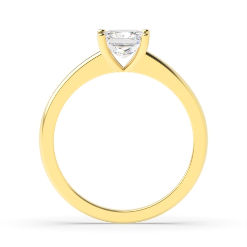 4 Prong Princess Yellow Gold Open setting Engagement Rings