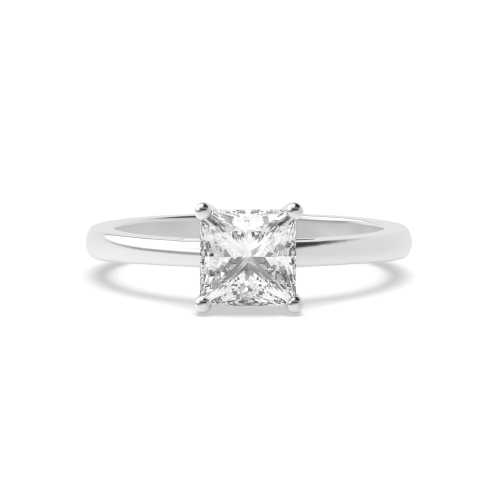 Princess Solitaire Diamond Engagement Ring With Tapering Shoulder