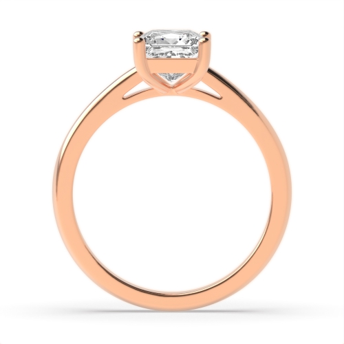 4 Prong Princess Rose Gold Basket set Engagement Rings