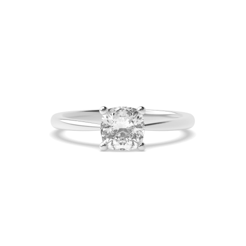 Cushion Narrow Shoulder Solitaire Engagement Ring