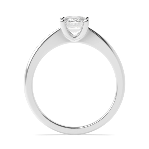 Emerald Narrow Shoulder Solitaire Engagement Ring