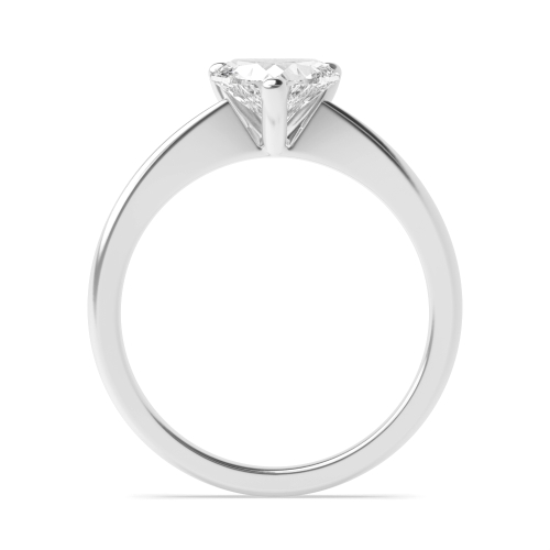 Prong Heart Narrow Shoulder Solitaire Engagement Ring