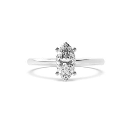 Marquise Narrow Shoulder Solitaire Engagement Ring