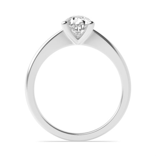 Prong Pear Narrow Shoulder Solitaire Engagement Ring