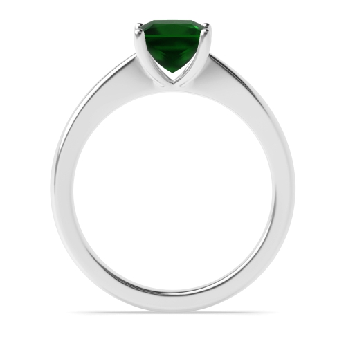 Narrow Shoulder Emerald Solitaire Engagement Ring