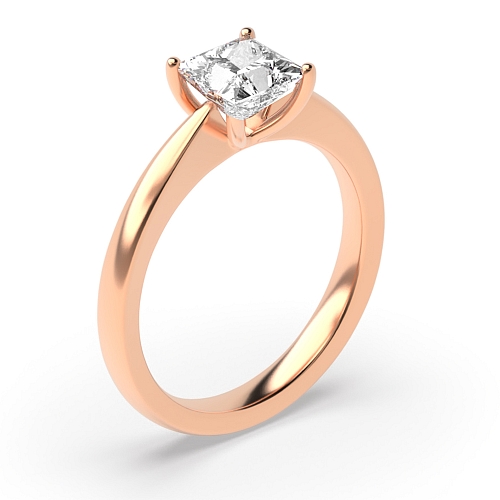 Rose Gold Narrow shoulder Solitaire Engagement Rings