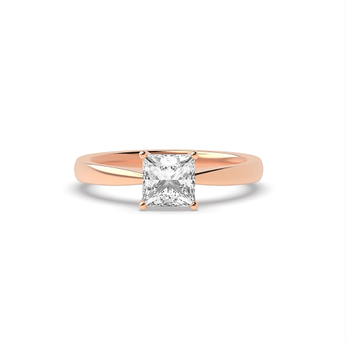 Rose Gold Narrow shoulder Solitaire Engagement Rings
