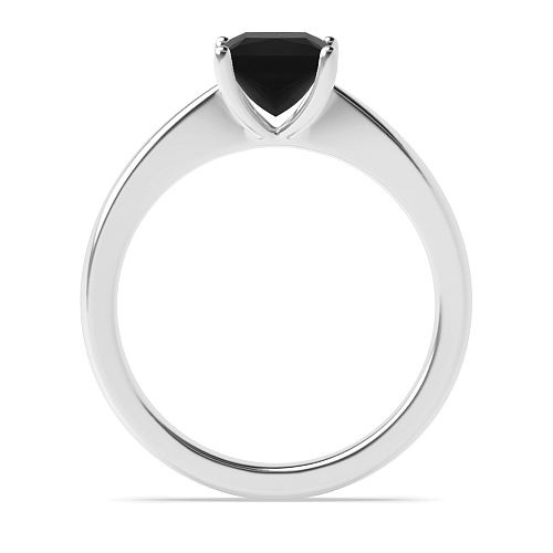 Narrow shoulder Black Diamond Solitaire Engagement Rings