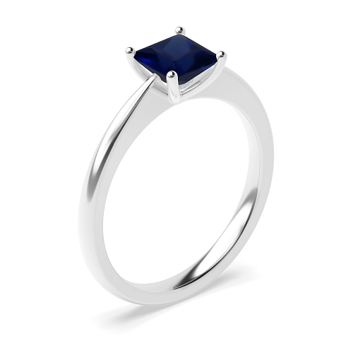Narrow shoulder Blue Sapphire Engagement Rings