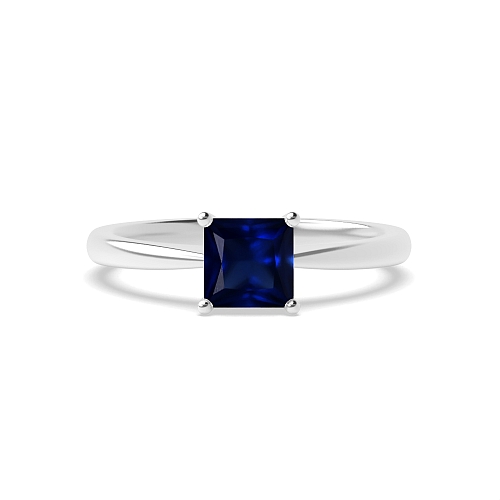 Narrow shoulder Blue Sapphire Engagement Rings