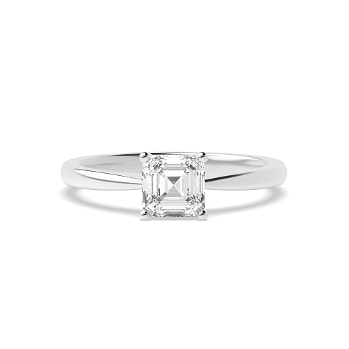 Asscher Narrow shoulder Engagement Rings