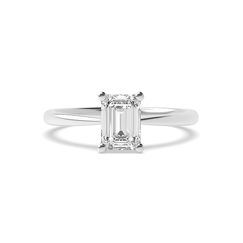 Emerald Narrow shoulder Engagement Rings