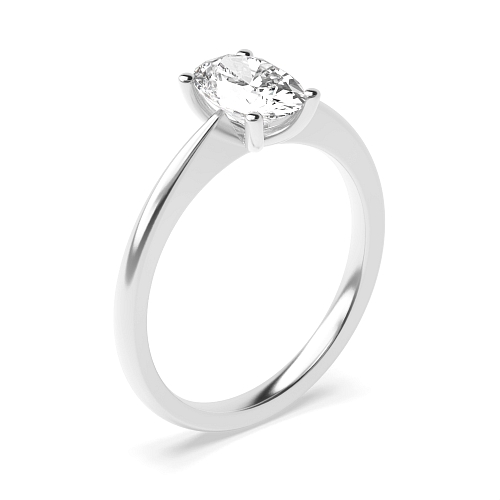 Oval Narrow shoulder Solitaire Engagement Rings