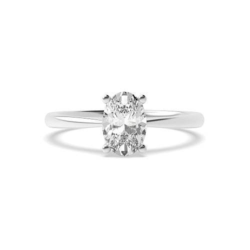 Oval Narrow shoulder Solitaire Engagement Rings