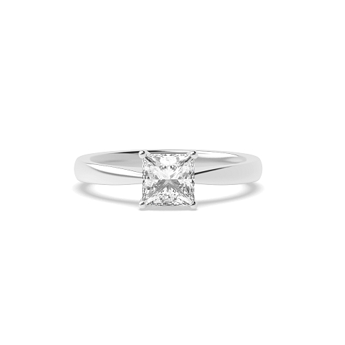 4 Prong Narrow Shoulder Solitaire Engagement Ring