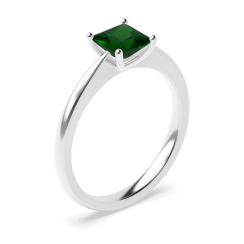 Narrow shoulder Emerald Engagement Rings